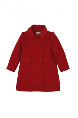 Red classic girl's coat, Patachou