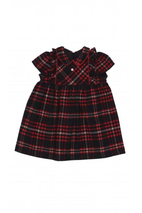 Cotton baby dress in a check pattern, Patachou