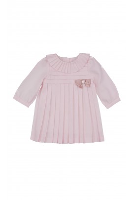 Elegant baby dress pleated powder pink, Patachou