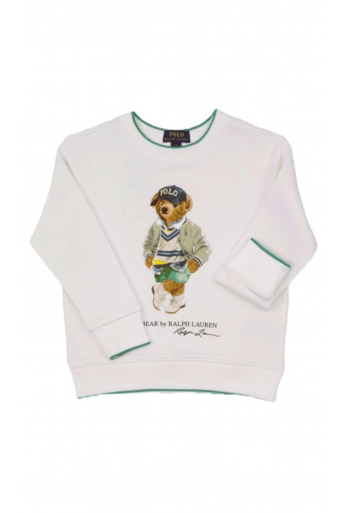 Elegant ecru sweatshirt with a Bear, Polo Ralph Lauren Elegant ecru sweatshirt with a Bear, Polo Ralph Lauren