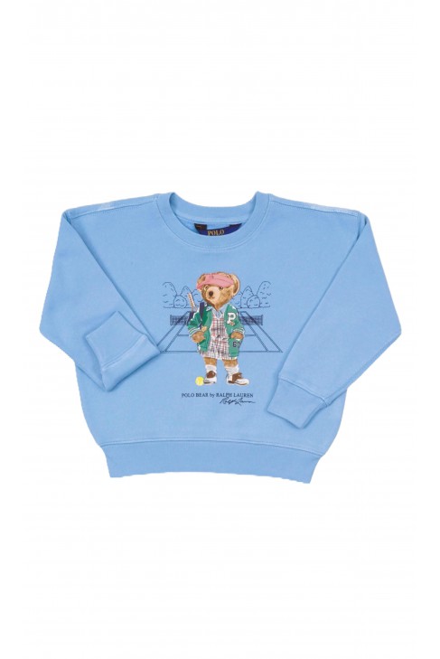 Blue girls' sweatshirt with Bear, Polo Ralph Lauren Blue girls' sweatshirt with Bear, Polo Ralph Lauren