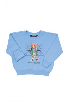 Blue girls' sweatshirt with Bear, Polo Ralph Lauren