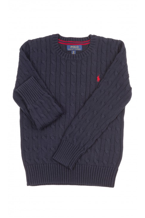 Navy blue sweater plait weave with round neck, Polo Ralph Lauren Navy blue sweater plait weave with round neck, Polo Ralph Lauren