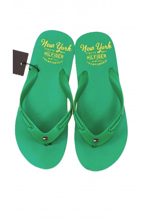 Green flip-flops, Tommy Hilfiger Green flip-flops, Tommy Hilfiger