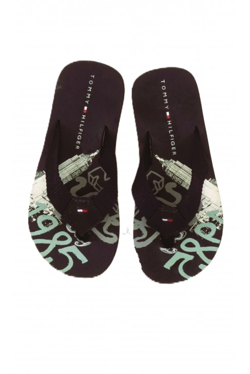 Boys' flip-flops with navy blue stripes, Tommy Hilfiger Boys' flip-flops with navy blue stripes, Tommy Hilfiger