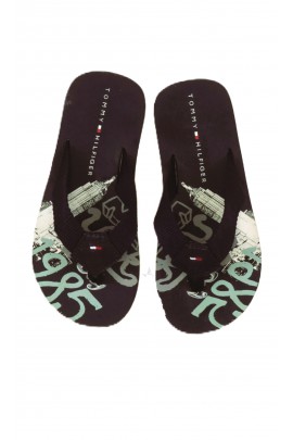 Boys' flip-flops with navy blue stripes, Tommy Hilfiger