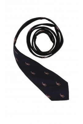 Navy blue silk ponytail tie for boys, Polo Ralph Lauren