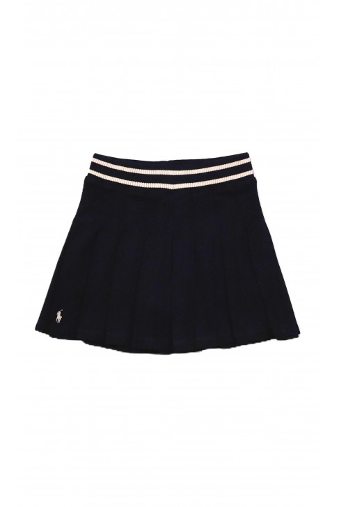 Navy blue pleated knit skirt, Polo Ralph Lauren. Navy blue pleated knit skirt, Polo Ralph Lauren.