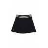Navy blue pleated knit skirt, Polo Ralph Lauren.