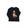 Navy blue long-sleeved T-shirt with a print on the front, Polo Ralph Lauren