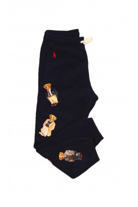 Navy blue sweatpants adorned with the iconic Polo Bear, Polo Ralph Lauren