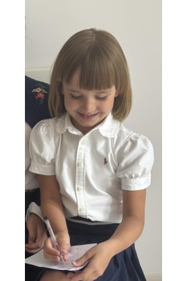 White elegant short-sleeved blouse, Polo Ralph Lauren