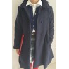 Girls' navy blue flannel coat, Patachou