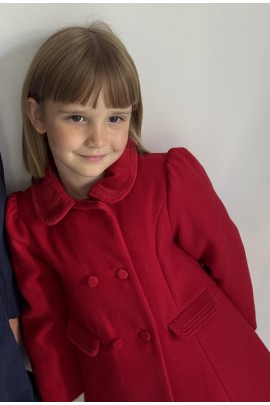 Red classic girl's coat, Patachou
