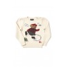 Ecru Girls Sweater with an Embroidered Teddy Bear, Polo Ralph Lauren
