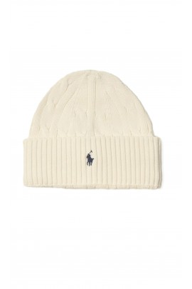 White Polo Ralph Lauren Cable-Knit Hat