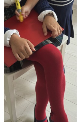 Red infant tights with bow, Patachou