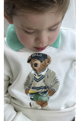 Elegant ecru sweatshirt with a Bear, Polo Ralph Lauren