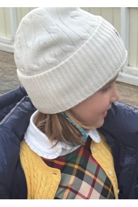 White Polo Ralph Lauren Cable-Knit Hat