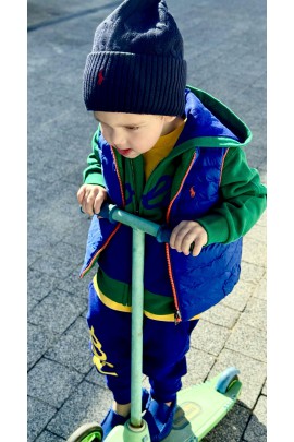 Green-sapphire boys' sleeveless jacket, Polo Ralph Lauren