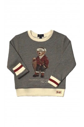 Elegant gray sweatshirt with a Bear Teddy bear, Polo Ralph Lauren