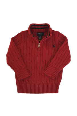 Red cable-knit sweater by Polo Ralph Lauren