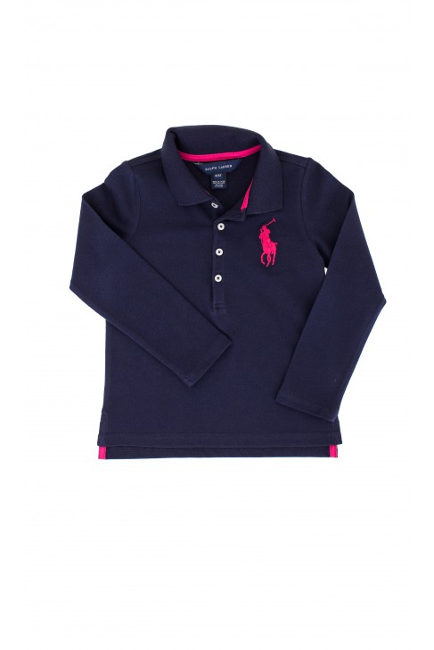 pink blue polo shirt