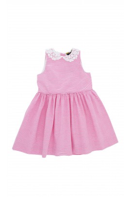 Dress in pink-and-white stripes, Polo Ralph Lauren