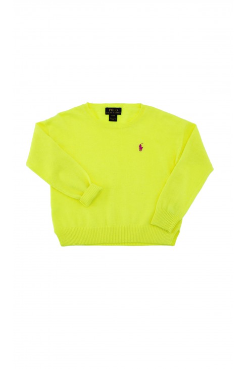 Lemon yellow girls sweater, Polo Ralph Lauren