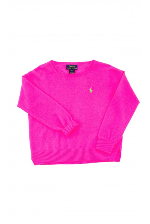 Pink (garish) girls sweater, Polo Ralph Lauren