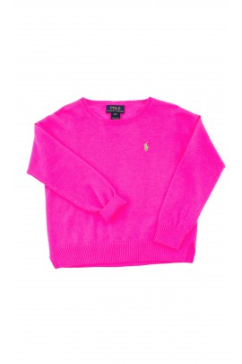 Pink (garish) girls sweater, Polo Ralph Lauren